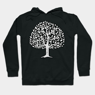 White Abstract Tree Hoodie